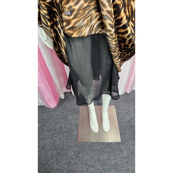 Forever 21 Leopard Print Satin Lined Adjustable Strap Slip Dress Size 1X Plus - Picture 5 of 11